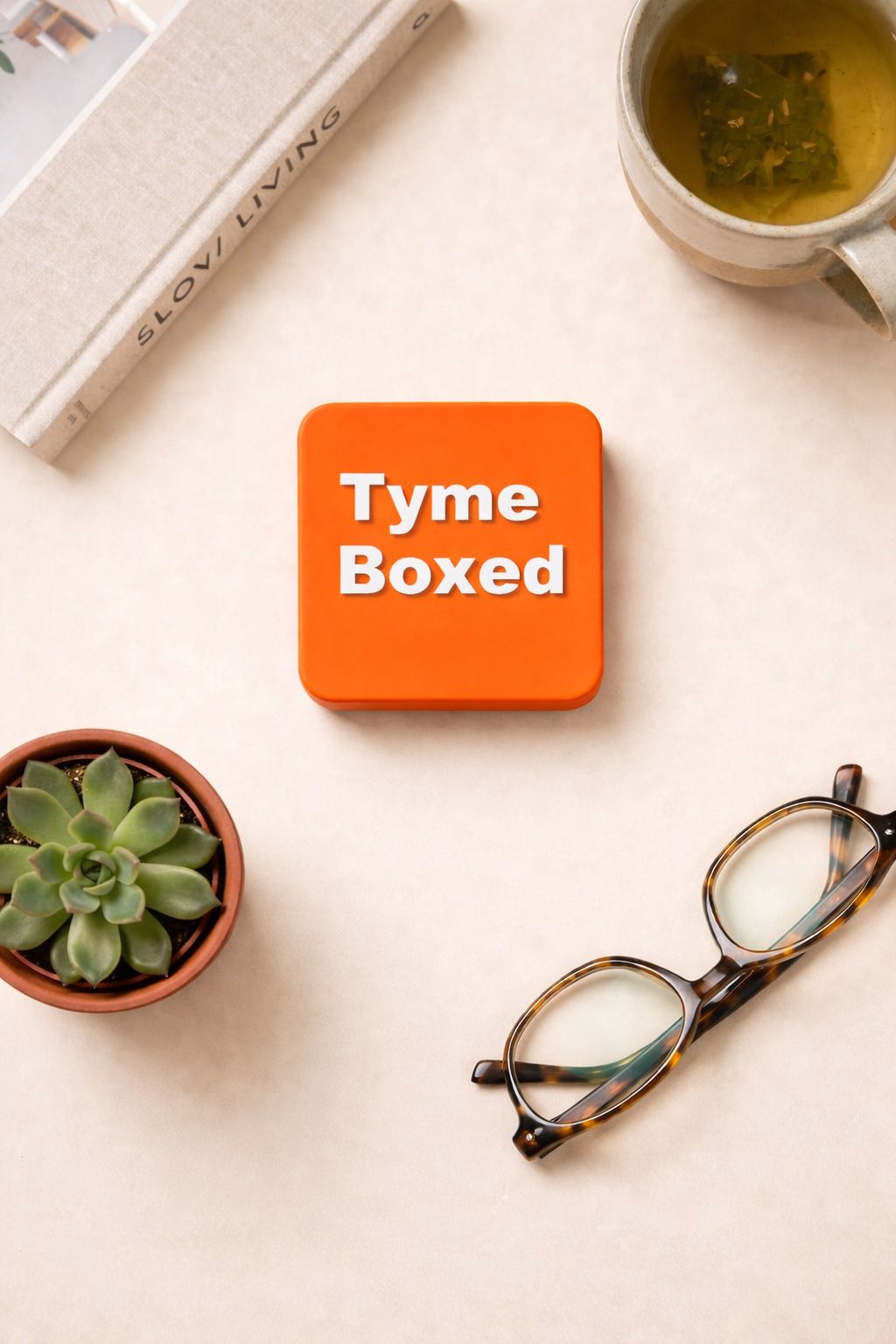 Tyme Boxed device — minimal, elegant, no charging required